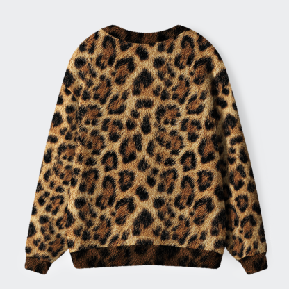 Tokyo-Lion Savanna-Spirit Leopard Spots: The Wild Charm Ugly Cardigan Sweater