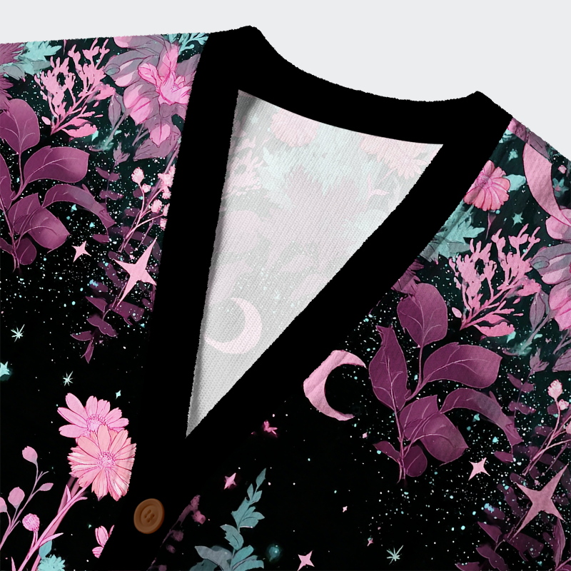 Tokyo-Lion Moonlit Garden Ugly Cardigan Sweater