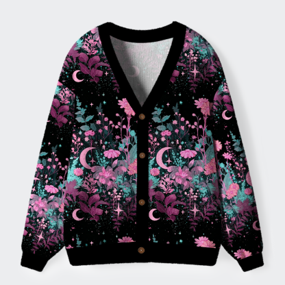 Tokyo-Lion Moonlit Garden Ugly Cardigan Sweater