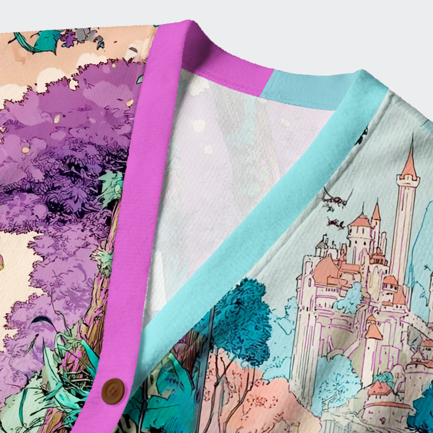 Tokyo-Lion A Tale Of Two Cats In An Enchanted Forest Ugly Cardigan Sweater