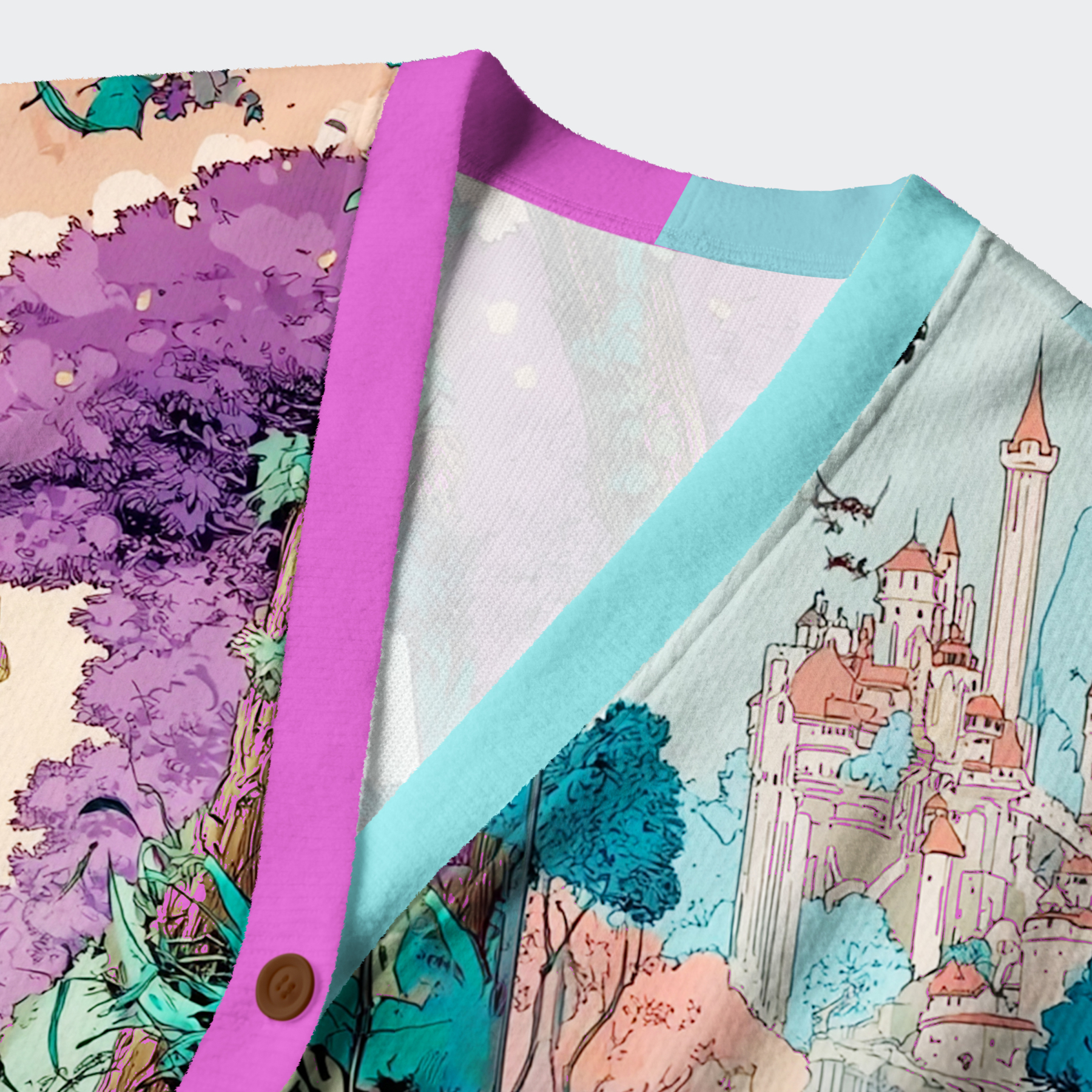 Tokyo-Lion A Tale Of Two Cats In An Enchanted Forest Ugly Cardigan Sweater