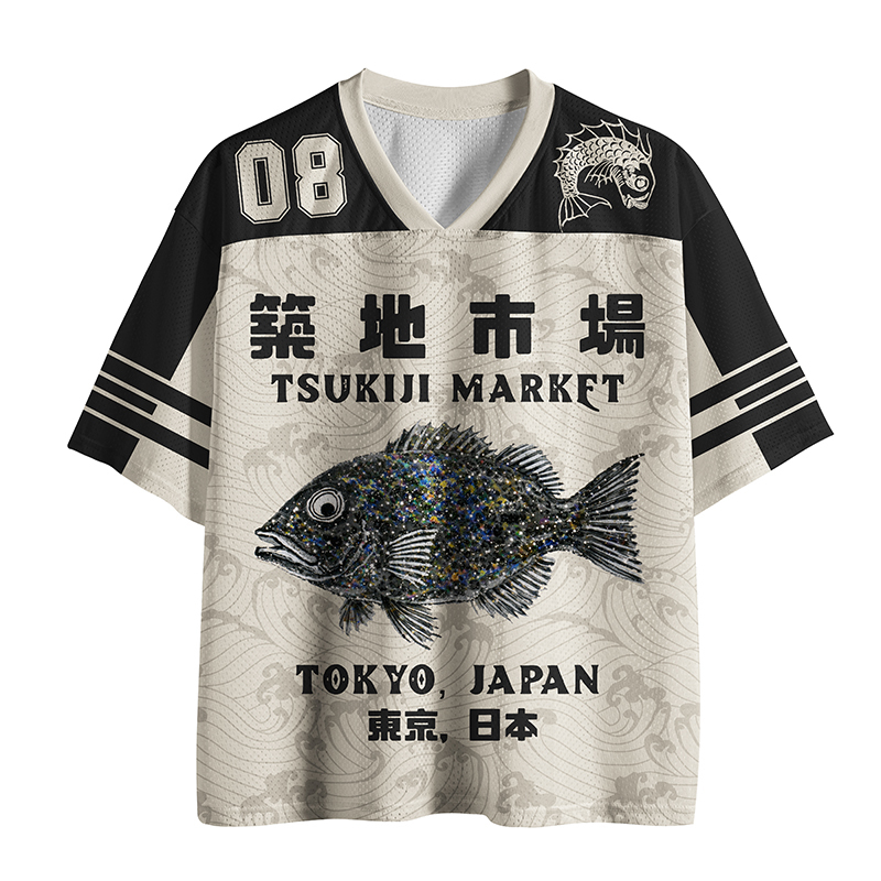 Tokyo-Lion Japanese Tsukiji Market Mesh Jersey