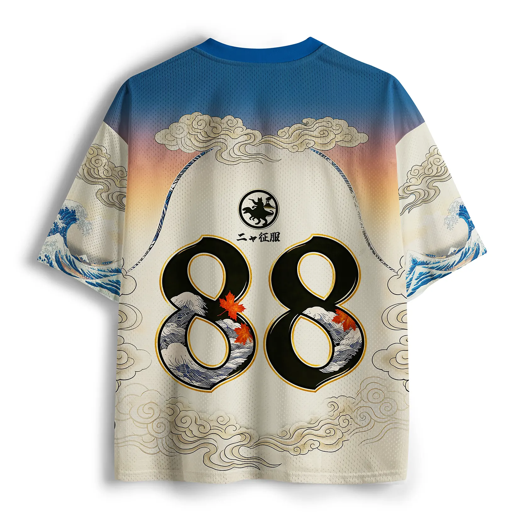 Tokyo-Lion Cat Riding A Dinosaur Mesh Jersey