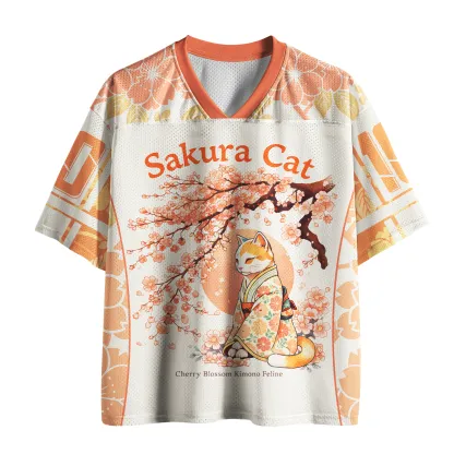 Tokyo-Lion Sakura Bloom Feline Mesh Jersey