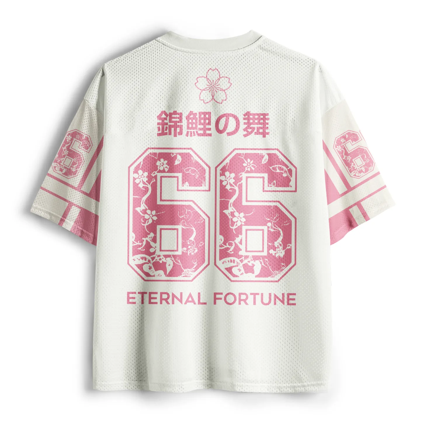 Tokyo-Lion Sakura Flow: Twin Koi Mesh Jersey