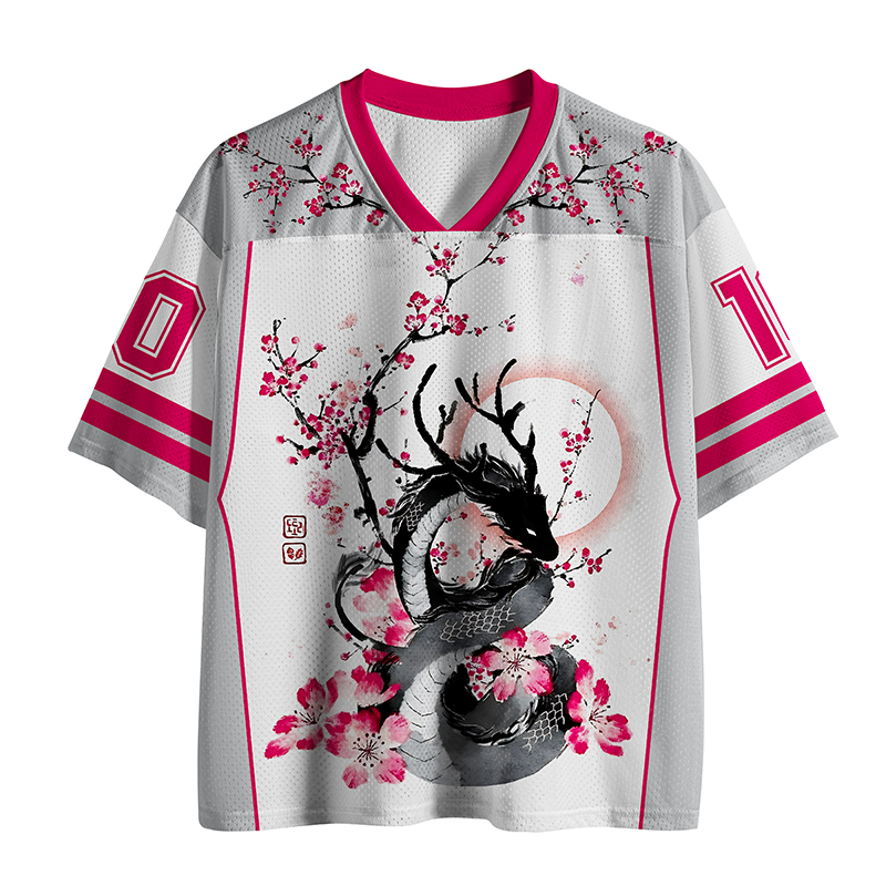 Tokyo-Lion Dancing Sakura Dragon Mesh Jersey-Tokyo-Lion