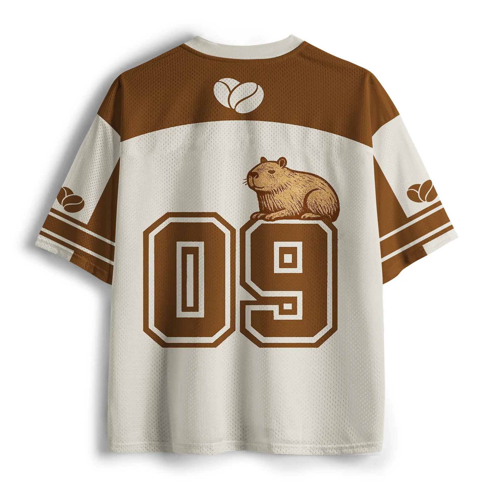 Tokyo-Lion The Elegant Capybara Drinking Coffee Mesh Jersey-Tokyo-Lion