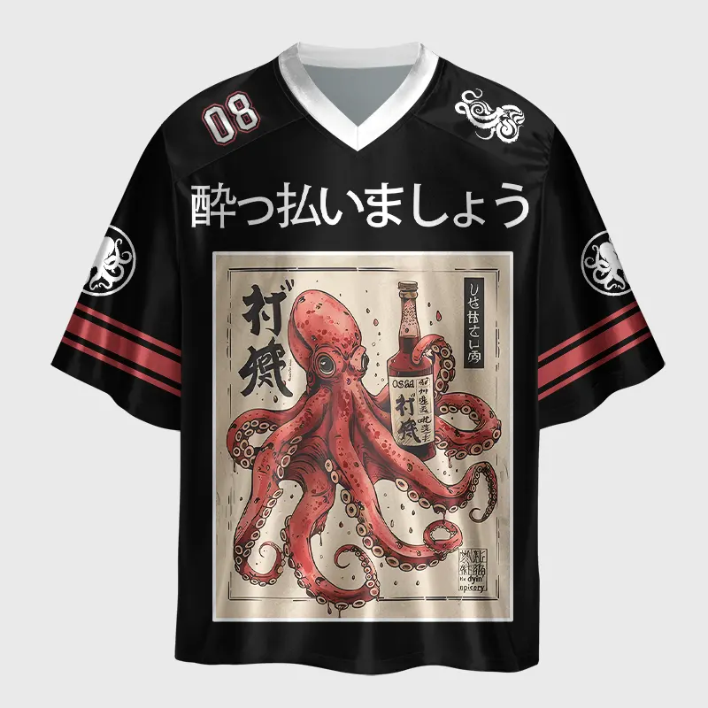 Tokyo-Lion Osaka Saké Octopus Glossy Oversized Jersey