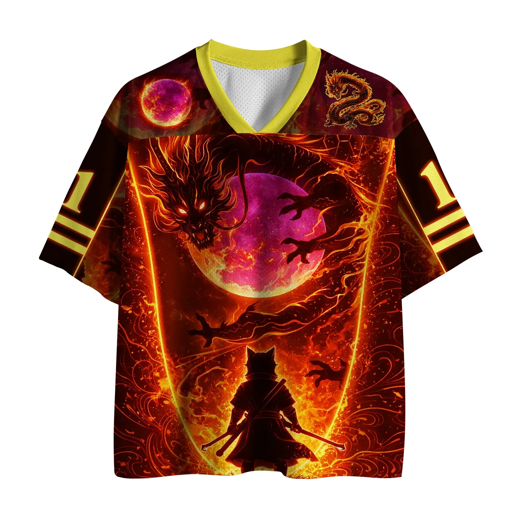 Tokyo-Lion The Dragon And The Cat Samurai Mesh Jersey-Tokyo-Lion
