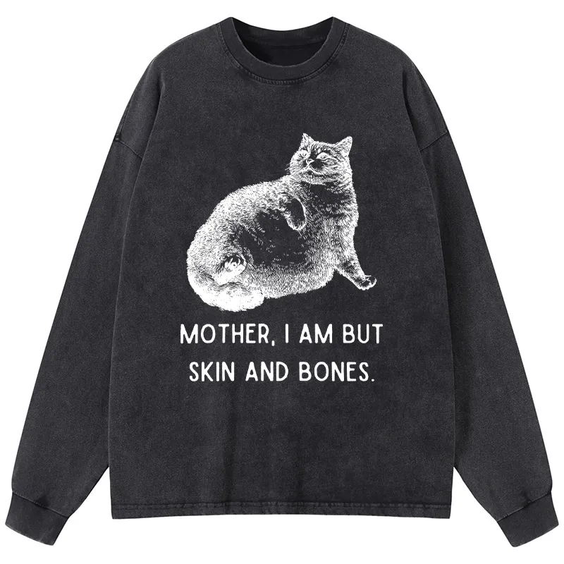 Tokyo-Lion Skin & Bones Cat Washed Long Sleeve T-Shirt-Tokyo-Lion
