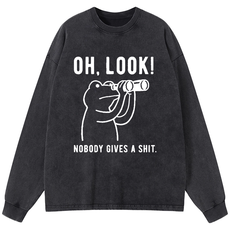 Tokyo-Lion Frog of Indifference Washed Long Sleeve T-Shirt