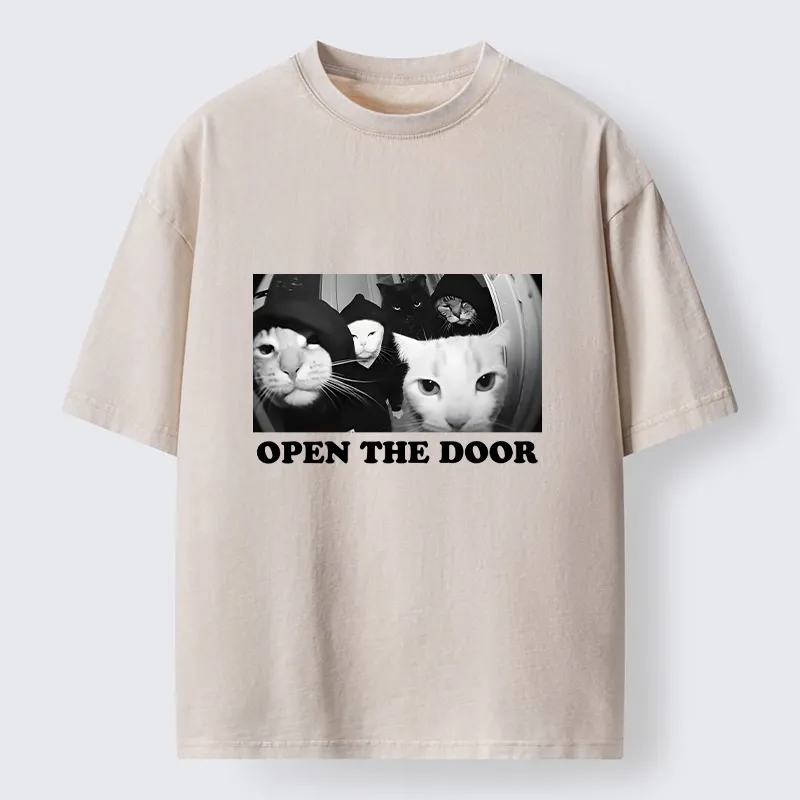 Tokyo-Lion Funny Cat Gang Meme Washed T-Shirt-Tokyo-Lion