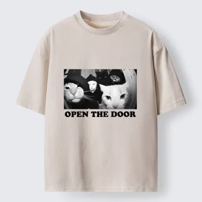Tokyo-Lion Funny Cat Gang Meme Washed T-Shirt-Tokyo-Lion