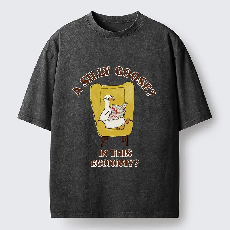 Tokyo-Lion Meme Goose Surviving The Recession Washed T-Shirt
