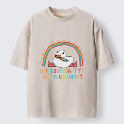 Tokyo-Lion Duck Says No To Heteronormativity Washed T-Shirt