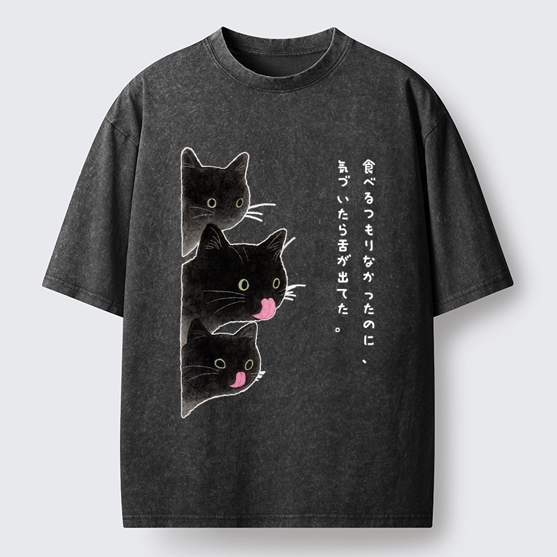 Tokyo-Lion Cats Who Forgot They Stuck Tongues Out Washed T-Shirt