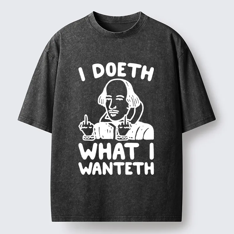 Tokyo-Lion Old English Shakespeare Meme Washed T-Shirt