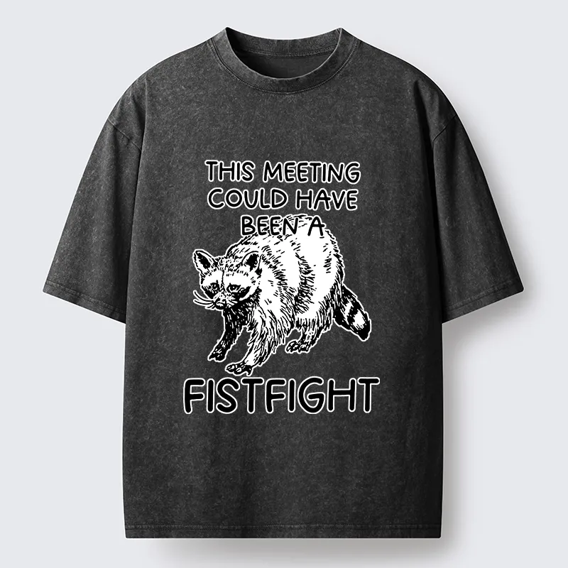 Tokyo-Lion Fistfight Instead Of Boring Meeting Washed T-Shirt