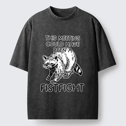 Tokyo-Lion Fistfight Instead Of Boring Meeting Washed T-Shirt