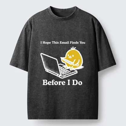 Tokyo-Lion Chicken Knife Email Meme Washed T-Shirt-Tokyo-Lion