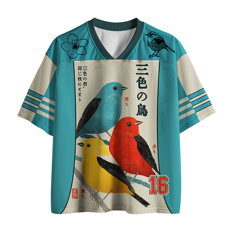Tokyo-Lion Three Birds, One Branch Mesh Jersey-Tokyo-Lion