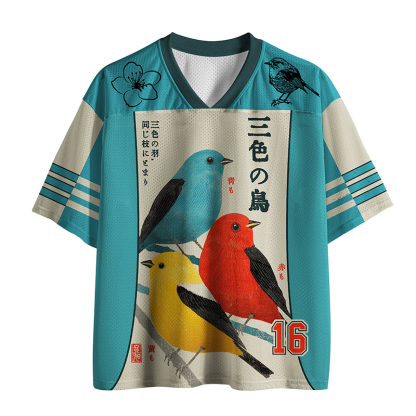 Tokyo-Lion Three Birds, One Branch Mesh Jersey-Tokyo-Lion