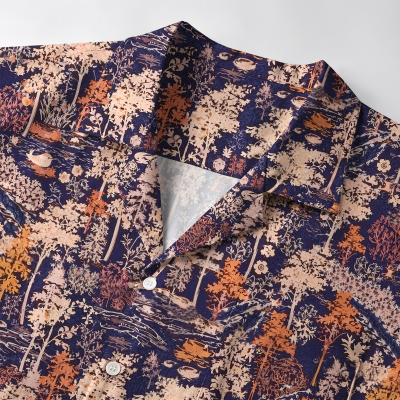 Tokyo-Lion Autumn Forest Aloha Hawaiian Shirt