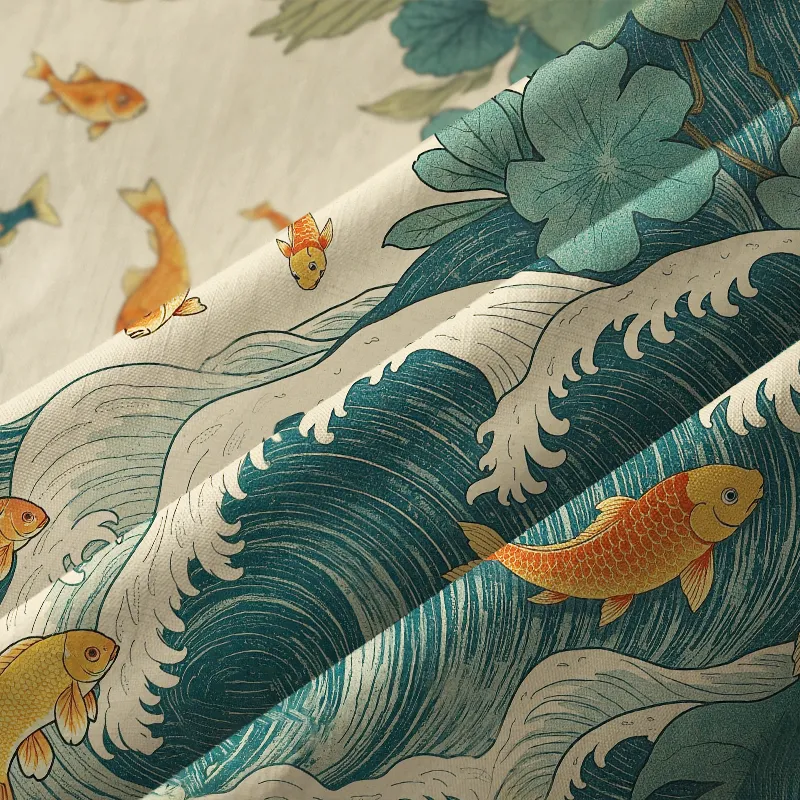 Tokyo-Lion Koi Meets Ocean Waves Aloha Hawaiian Shirt