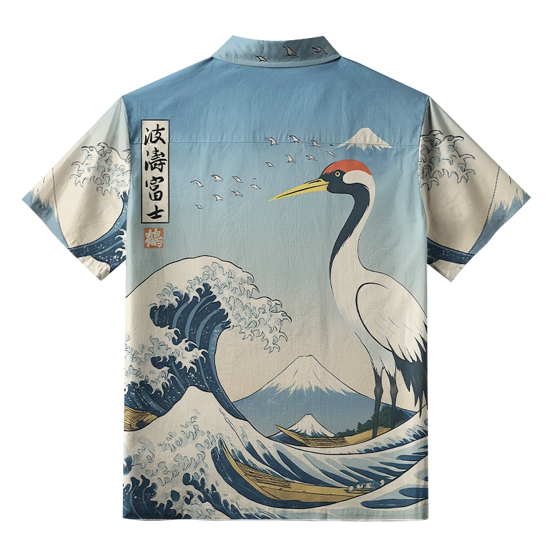 Tokyo-Lion The Great Wave Off Crane Aloha Hawaiian Shirt