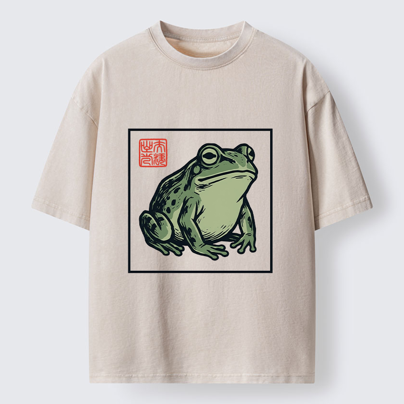 Tokyo-Lion Zen Frog Washed T-Shirt