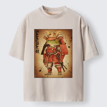 Tokyo-Lion Frog Japanese General Washed T-Shirt