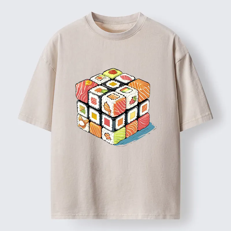 Tokyo-Lion Sushi Rubik's Cube Washed T-Shirt