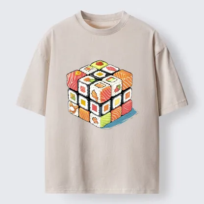 Tokyo-Lion Sushi Rubik's Cube Washed T-Shirt