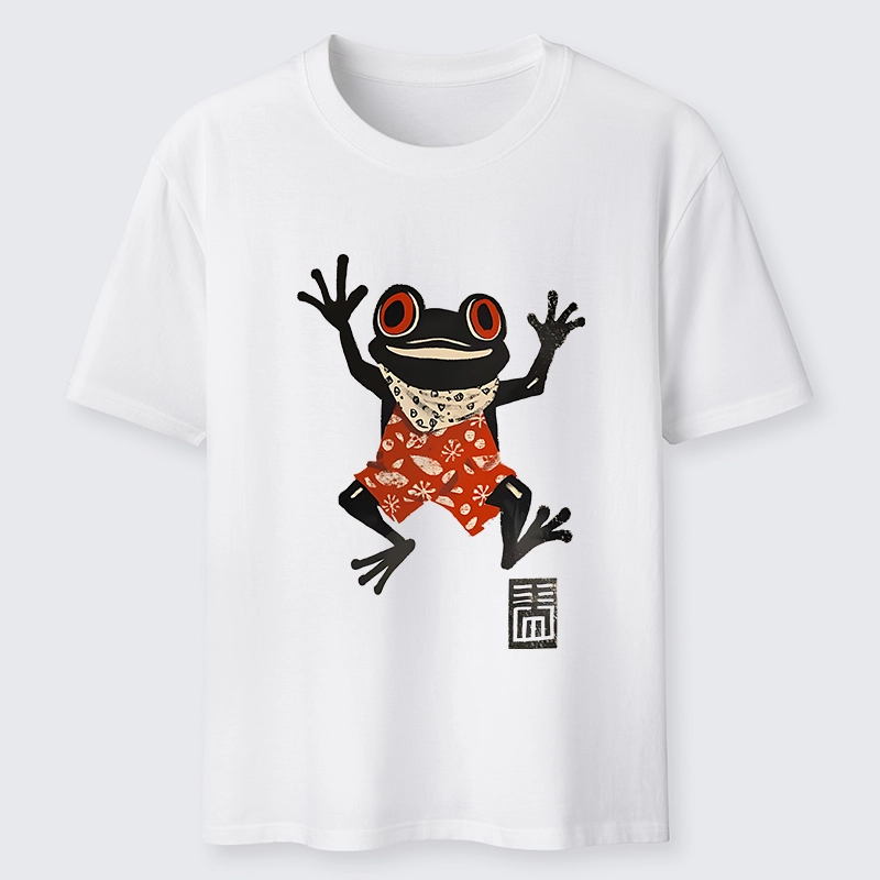 Tokyo-Lion Japanese Happy Frog Ukiyoe Classic T-Shirt