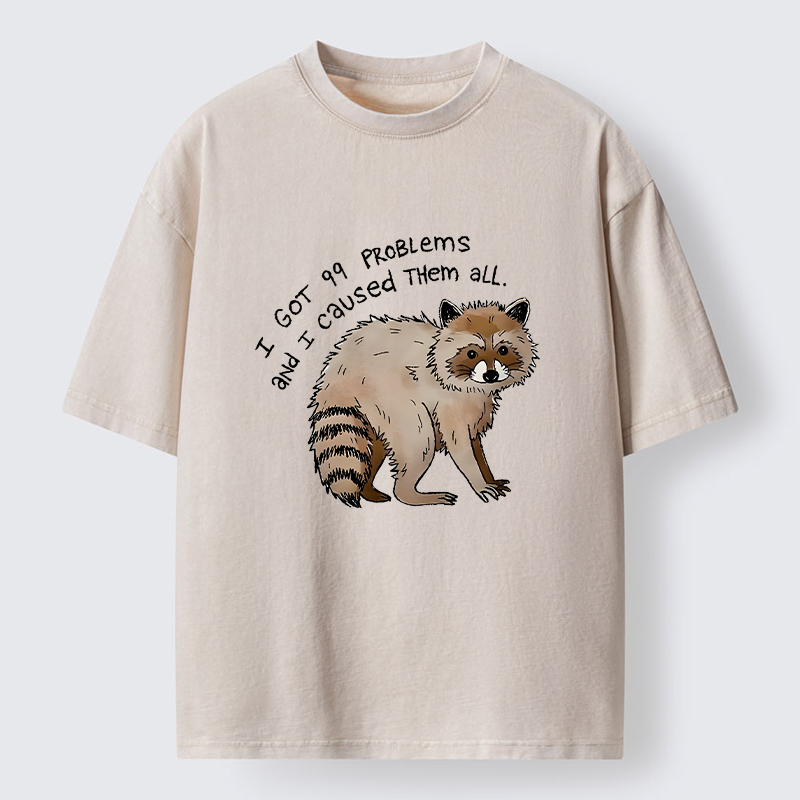 Tokyo-Lion Raccoon Funny Meme Japan Washed T-Shirt
