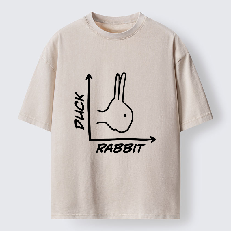 Tokyo-Lion Rabbit Or Duck Funny Washed T-Shirt-Tokyo-Lion