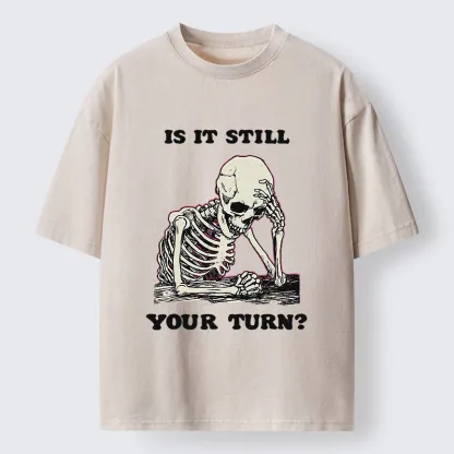 Tokyo-Lion Waiting To Become A Skeleton Washed T-Shirt