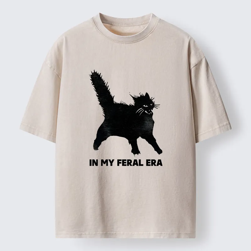 Tokyo-Lion Wild Black Cat Washed T-Shirt