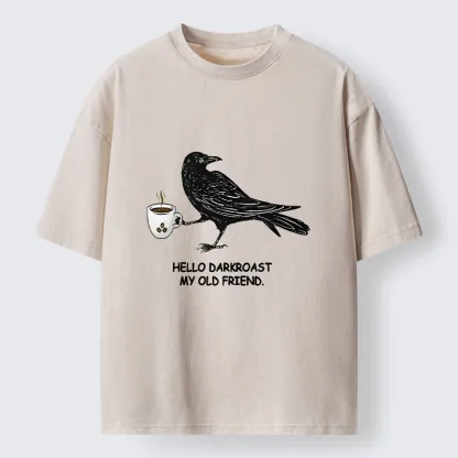 Tokyo-Lion Raven Funny Washed T-Shirt-Tokyo-Lion