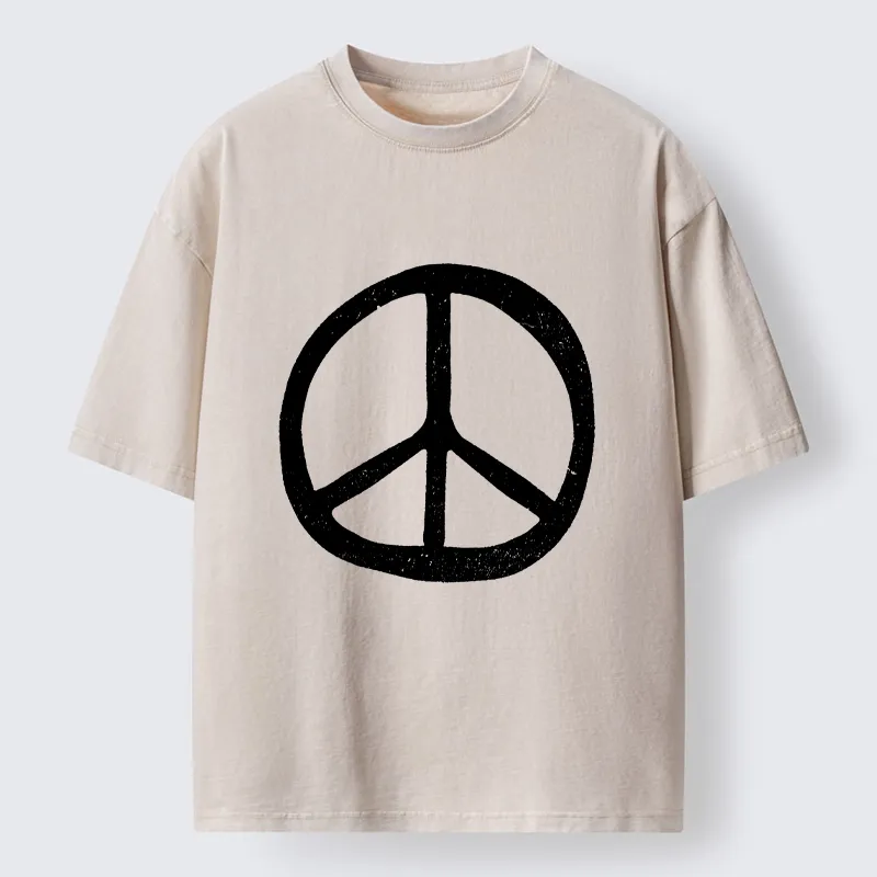 Tokyo-Lion Peace Symbol Washed T-Shirt