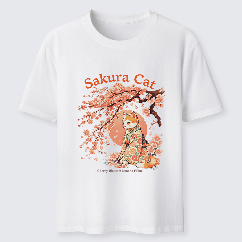 Tokyo-Lion Cat Under The Sakura Classic T-Shirt