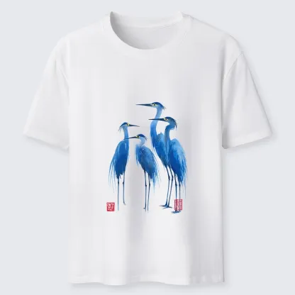 Tokyo-Lion Flocks Of Great Blue Herons Classic T-Shirt