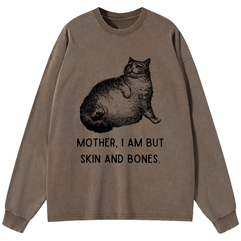 Tokyo-Lion Skin & Bones Cat Washed Long Sleeve T-Shirt-Tokyo-Lion