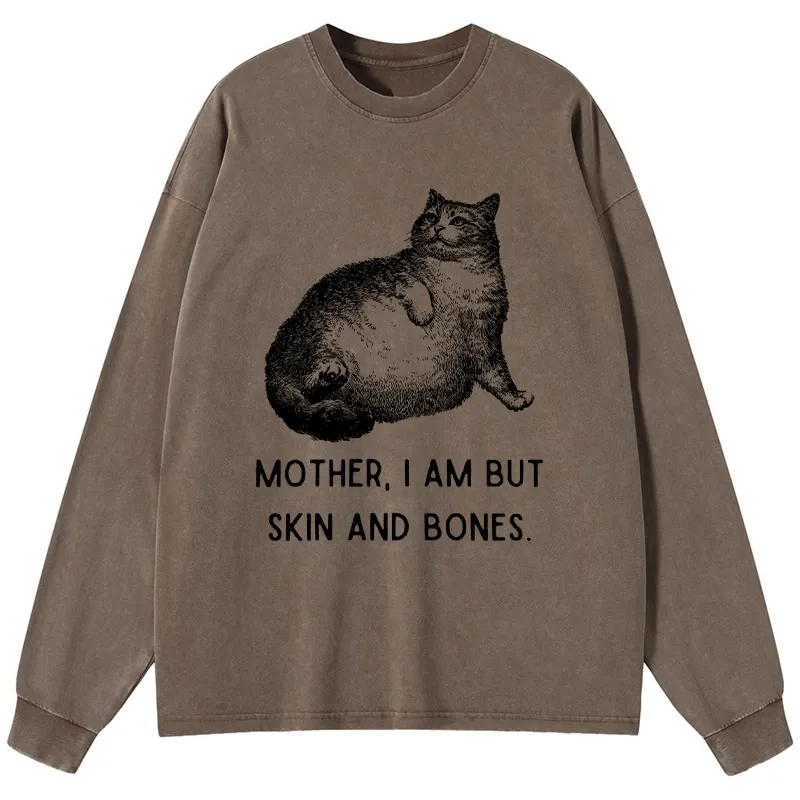 Tokyo-Lion Skin & Bones Cat Washed Long Sleeve T-Shirt-Tokyo-Lion