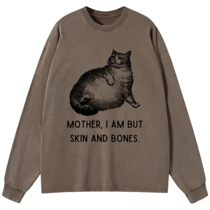 Tokyo-Lion Skin & Bones Cat Washed Long Sleeve T-Shirt-Tokyo-Lion