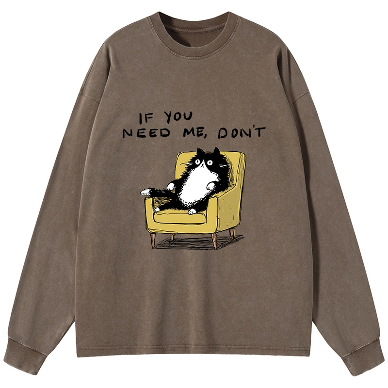 Tokyo-Lion Unavailable Cat Washed Long Sleeve T-Shirt