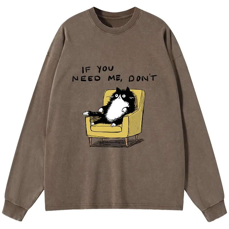 Tokyo-Lion Unavailable Cat Washed Long Sleeve T-Shirt