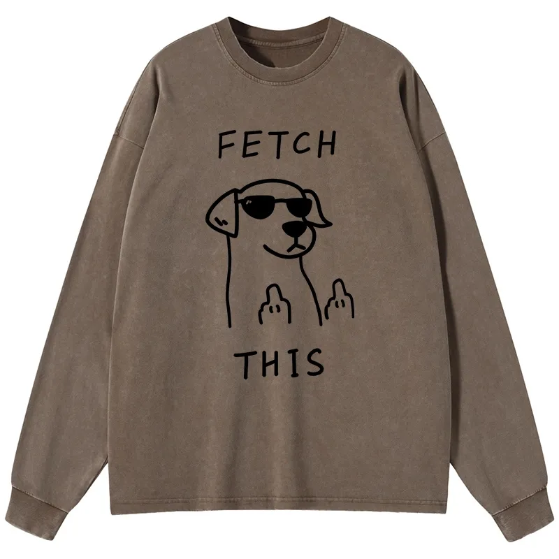 Tokyo-Lion Rebellious Dog Washed Long Sleeve T-Shirt