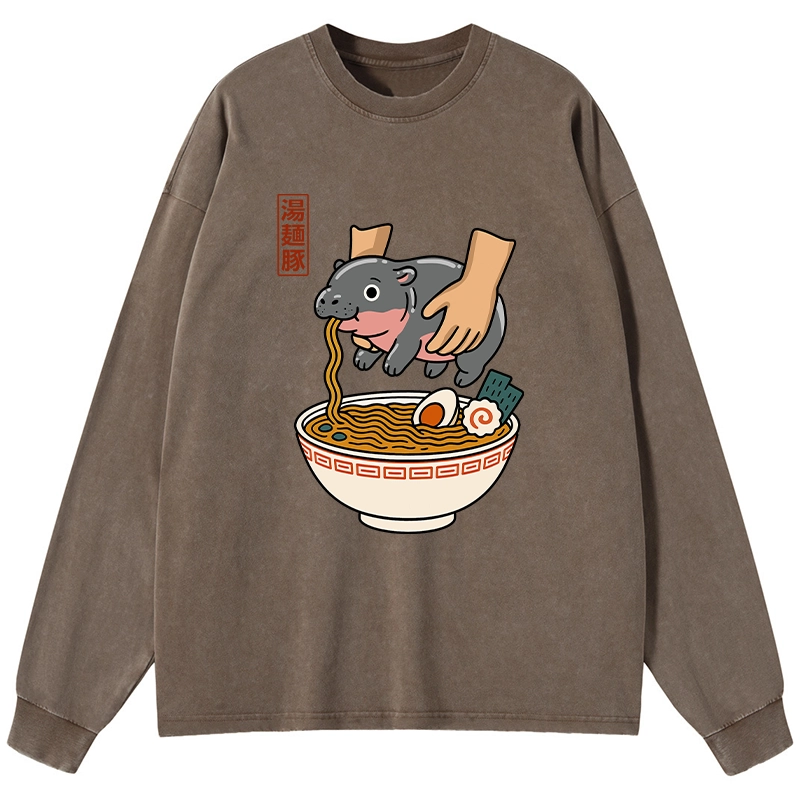 Tokyo-Lion Noodles Got Me Washed Long Sleeve T-Shirt