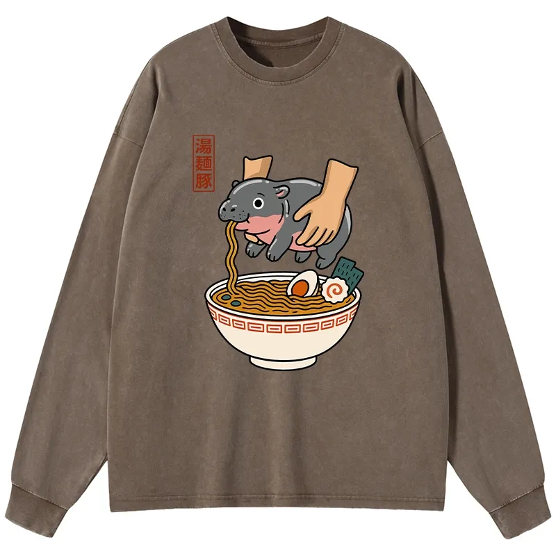 Tokyo-Lion Noodles Got Me Washed Long Sleeve T-Shirt